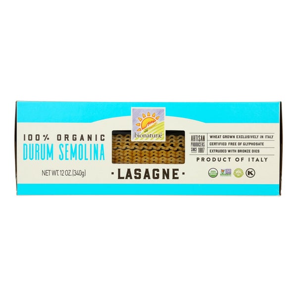 12-PACK OF Pasta Lasagna Durum Semolina Bionaturae 12 oz