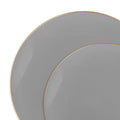120-PACK OF Plate Set Gray Plastic Dinnerware
