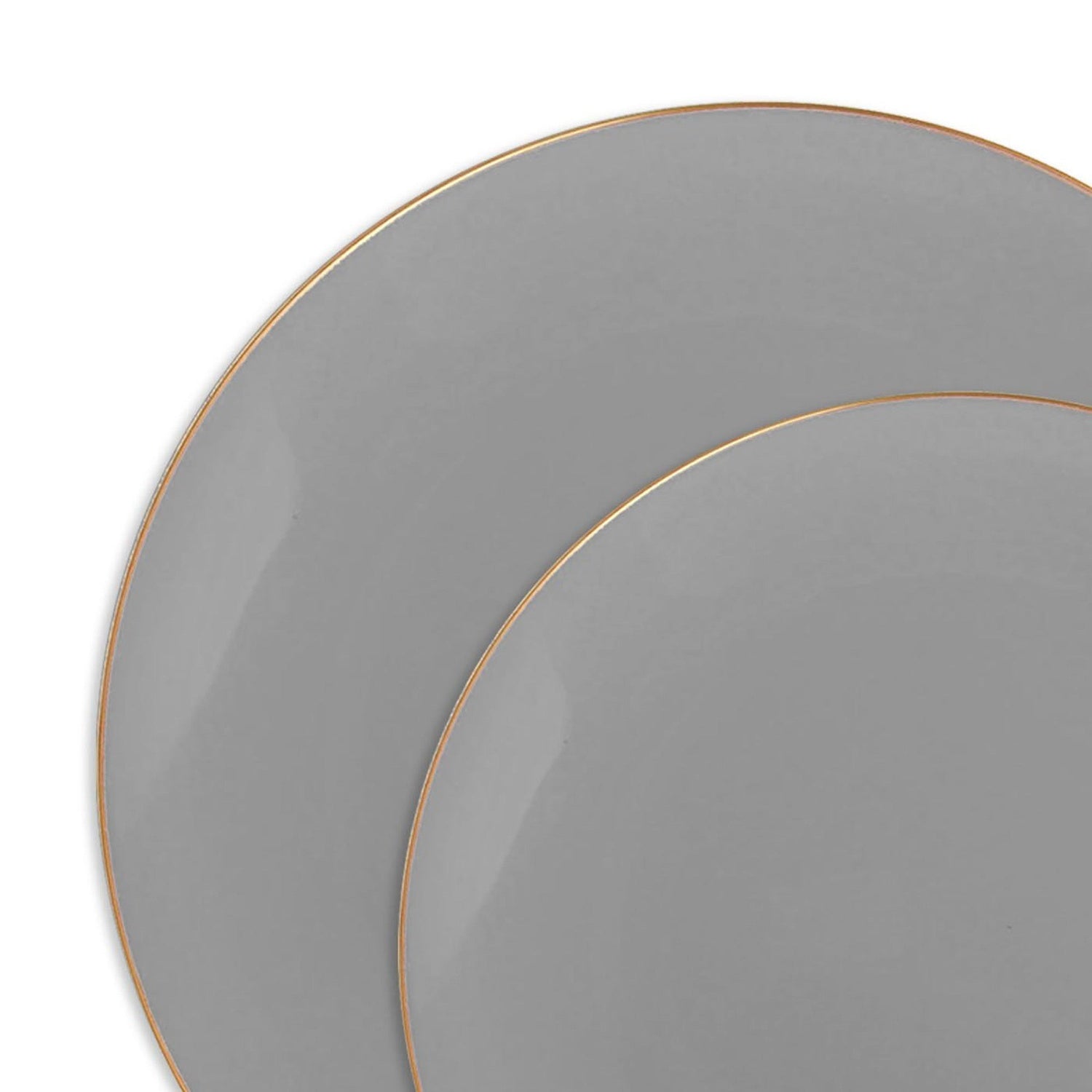 120-PACK OF Plate Set Gray Plastic Dinnerware