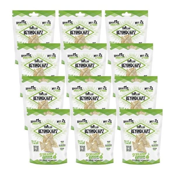 12-PACK OF Chip Tortilla Screamin Onion Beyondchipz 5.3 oz
