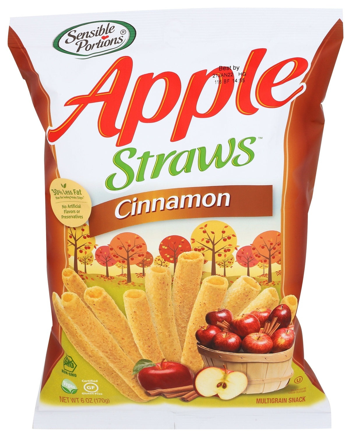 12-PACK OF SNACK FRUIT APPLE STRAWS, CINNAMON