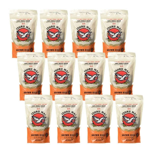 12-PACK OF Rice Brown Fancy Tsuri Mai 16 oz
