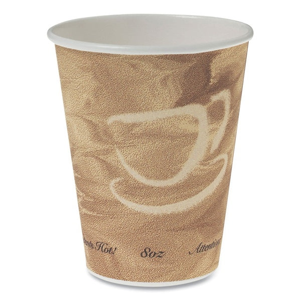 1000-PACK OF Cup Paper SOLO 378MS-0029 8 oz. Brown Printed Mistique Polycoated Hot Paper Cups - 1000 Count for Coffee, Tea, and Hot Beverages