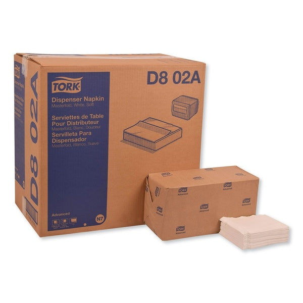 6000-PACK OF Napkin Tissue Tork D802A 1-Ply Advanced Masterfold Napkins - 12 in. x 17 in. White Napkins (6000 Count) for Cost-Effective Self-Service Use
