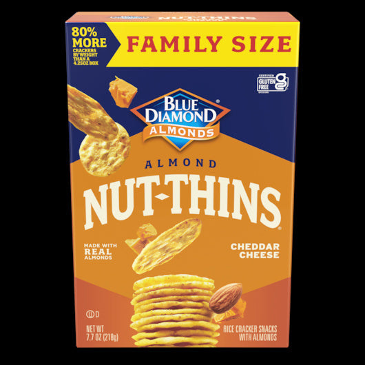 6-PACK OF Nut-Thins Crackers Original Family Size Blue Diamond, 6 - 7.7 Oz