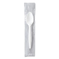 1000-PACK OF SOLO MOW3-0007 Regal Mediumweight Plastic Spoons - Individually Wrapped White Cutlery (1000 Count) for Events and Food Trucks
