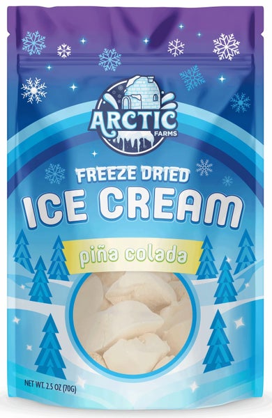 12-PACK OF Candy, Freeze Dried Ice Cream - Pina Colada, Arctic Farms