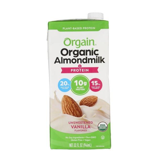 6-PACK OF Milk Almond Organic Unsweetened Vanilla Orgain Orgainc Supplement 32 fz