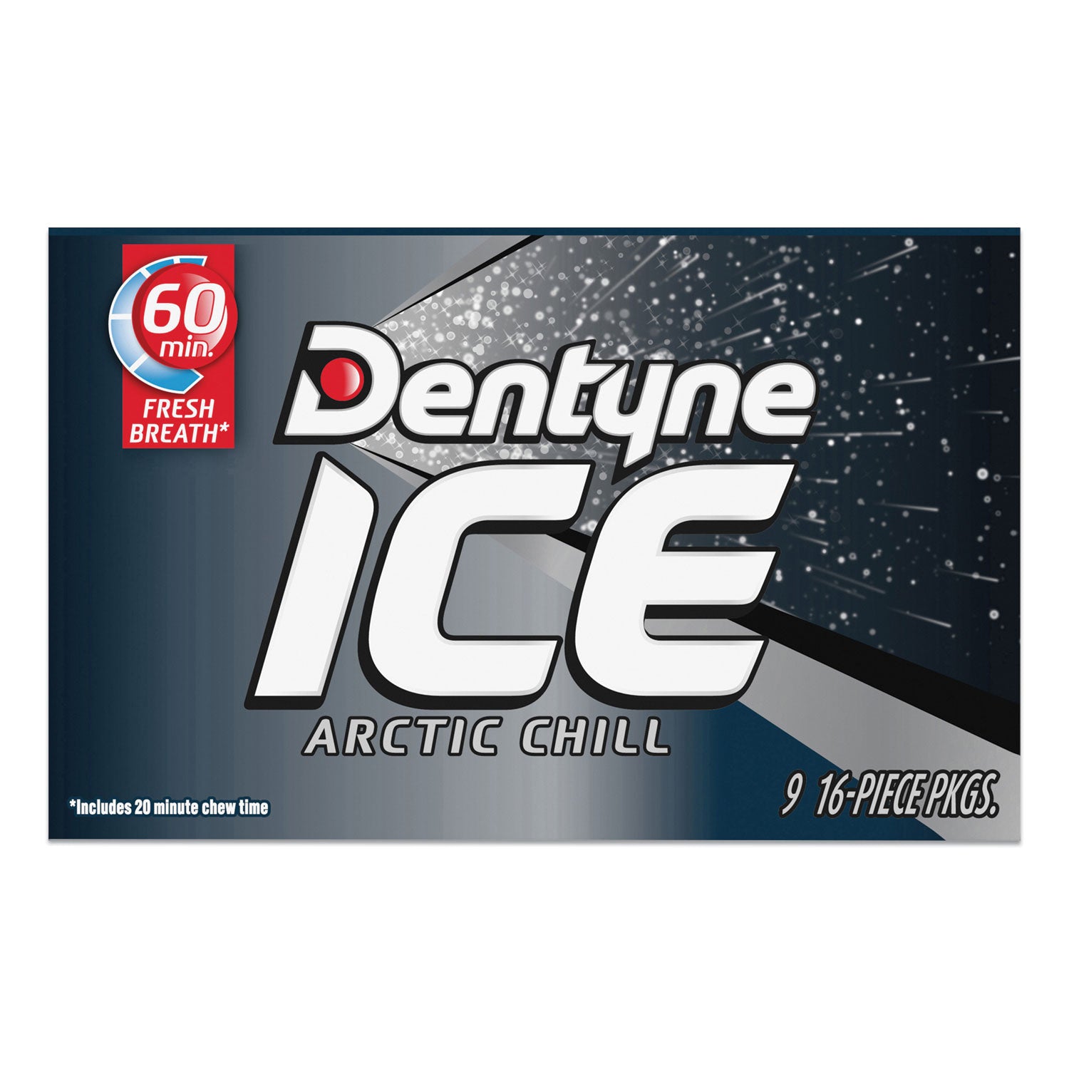 9-PACK OF GUM SUGARLESS ARCTIC CHILL