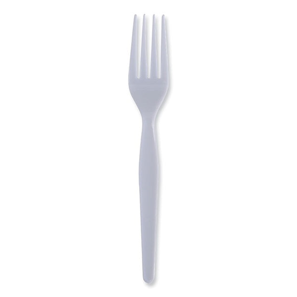 1000-PACK OF Cutlery Plastic Boardwalk BWKFORKHW Heavyweight White Polystyrene Forks - 1000 Count for Catering and Events