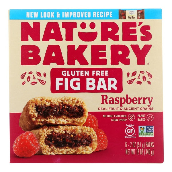 6-PACK OF Breakfast Bar Raspberry Natures Bakery 12 oz