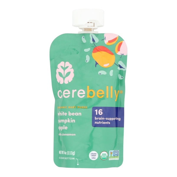6-PACK OF Puree Apple Organic White Bean Pumpkin Cerebelly 4 oz