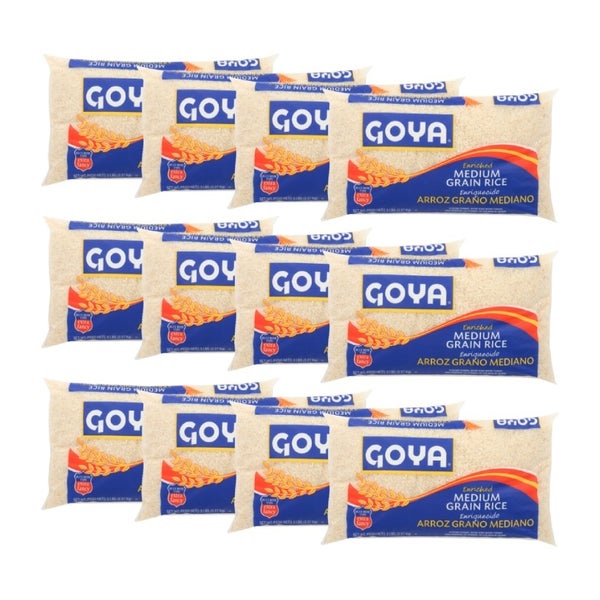 12-PACK OF Rice Medium Blue Rose Goya 5 lb