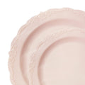 120-PACK OF Plate Set Pink Round Dinnerware