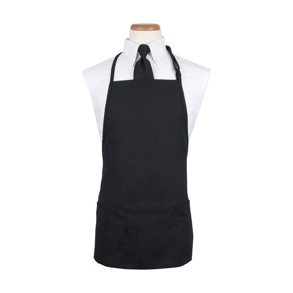 4CT-PACK OF APRON BIB 4PKT BLACK DURASERV