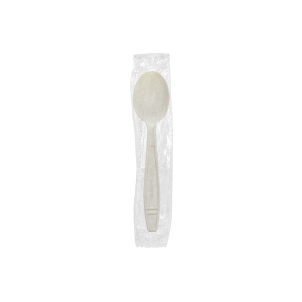 1000-PACK OF Spoon Wrapped Karat Earth Heavy Weight Bio-Based Tea Spoons Wrapped, Natural - 1,000 pcs