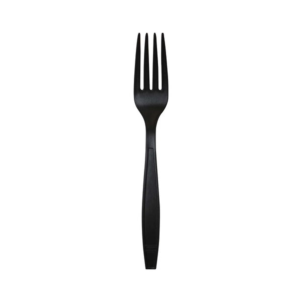 1000-PACK OF Fork Restaurant Karat Earth Heavy Weight Bio-Based Forks, Black - 1,000 pcs