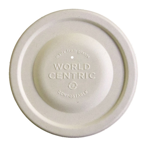 1000-PACK OF BOWL CMPSTBL World Centric Compostable Fiber Lids | Fits 8 oz World Centric Paper Bowls | 1000 count