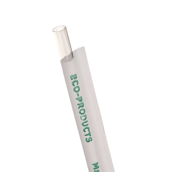 9600-PACK OF Straw Plastic Eco-Products EP-ST770 Clear Plastic Wrapped Straws - 7.75 inches (400 Straws per Pack, 24 Packs per Carton) - Eco-Friendly and Biodegradable