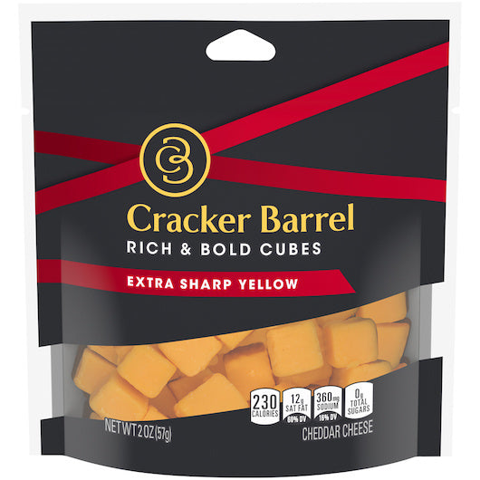 6-PACK OF Snacking Cubes Extra Sharp Cheddar Yellow Cracker Barrel Cheese, 6 - 2 Oz