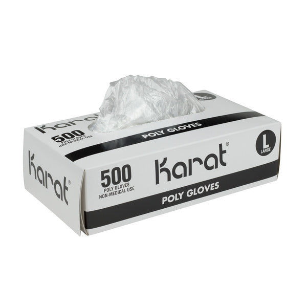 2000-PACK OF Glove Poly Karat 2,000 ct Poly Gloves | Clear | Large