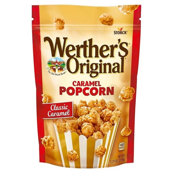 10-PACK OF POPCORN CARAMEL WERTHERS ORIGINAL