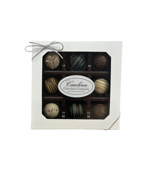 12-PACK OF Chocolate Truffle 9 Piece Assorted, Carolina Chocolate Company