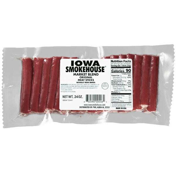 6-PACK OF Meat Sticks Market Blend Original 24 oz, Iowa Smokehouse