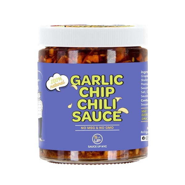 12-PACK OF Sauce Chili Garlic Chip All Natural Topping, Sauce Up NYC