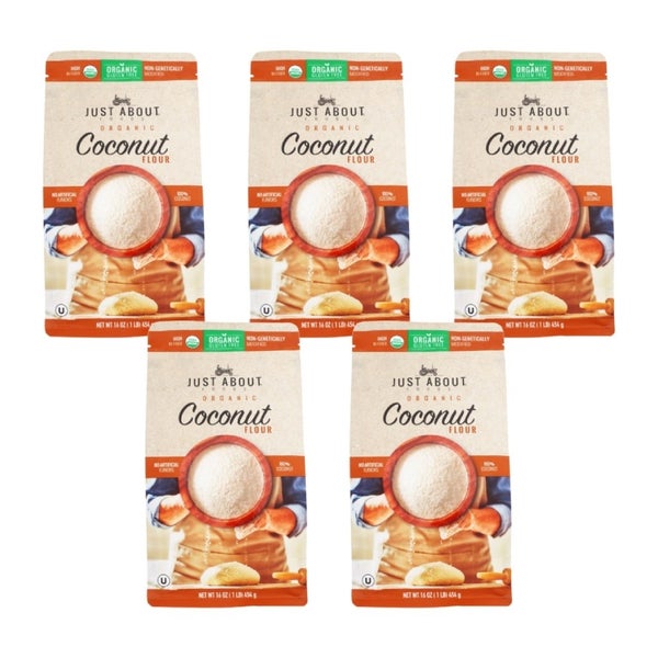 5- PACK OF Flour Organic Coconut Just About Food 1 lb