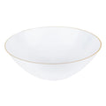 12-PACK OF Bowl Soup 16 oz. White with Gold Rim Round Plastic - 120 Bowls