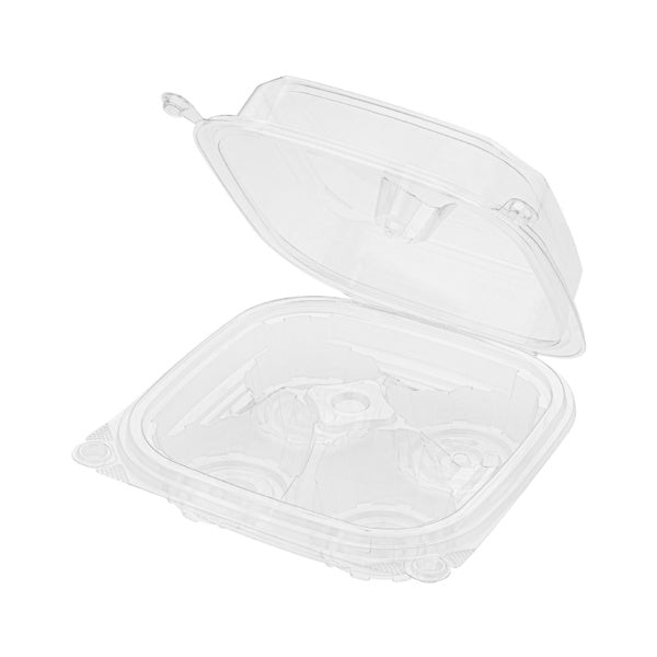 150-PACK OF [150 ct] PET Tamper Resistant Muffin Container, 4-Compartment