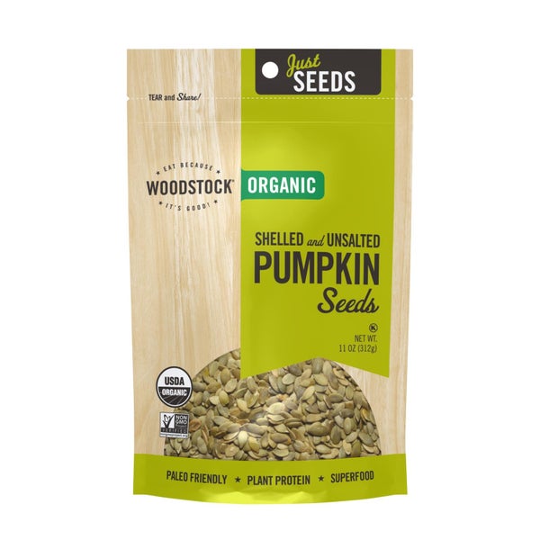 8-PACK OF Pumpkin Seed Pepita Unsalted Organic Woodstock 11 oz