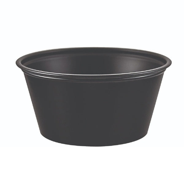 2500-PACK OF Container Foam Dart P325BLK 3.25 oz. Black Polystyrene Portion Cups - 2500 Count for Versatile Food Serving