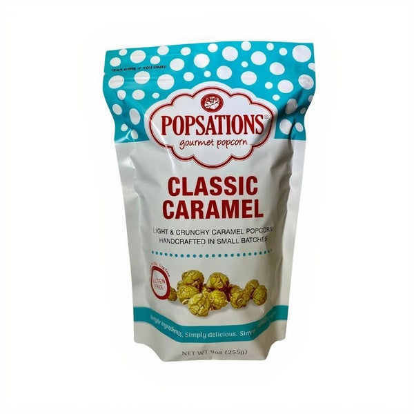 12-PACK OF Popcorn Caramel Classic Resealable Pouch, Popsations Popcorn