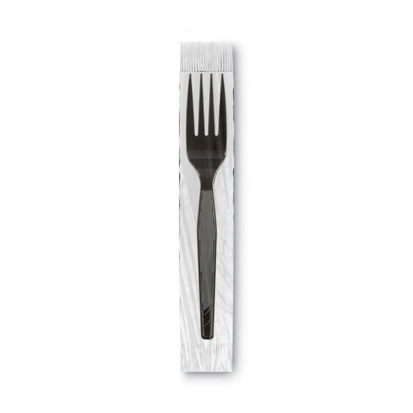 90-PACK OF Cutlery Plastic Dixie FM5W540 Grab‚ÄôN Go Wrapped Cutlery Forks - Black, 90 Count Pack for Convenient Dining