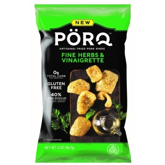 12-PACK OF Fine Herb & Vinaigrette Pork Skins Porq, 12 - 2 Oz