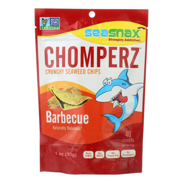 8-PACK OF Seaweed Dried Chomperz Crunchy Chips Bbq Seasnax 1 oz