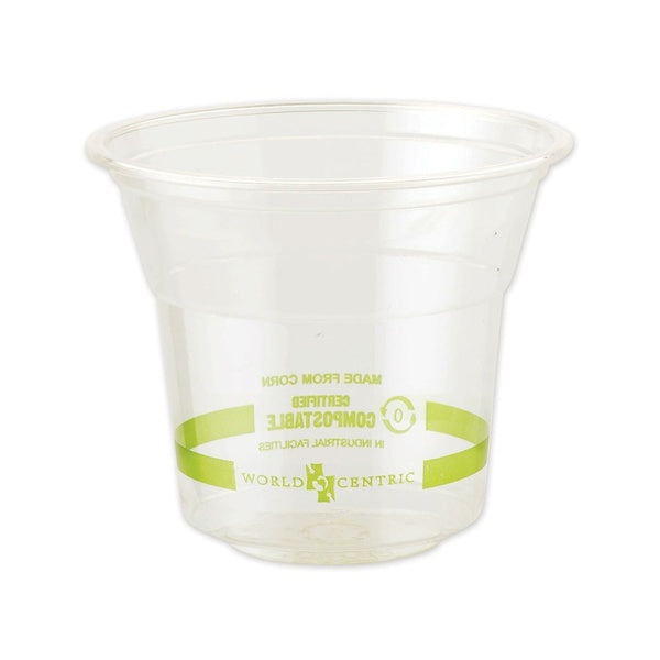 1000-PACK OF Cup Plad World Centric 10 oz Clear Compostable PLA Plastic Cold Cups - Eco-Friendly and Sustainable (1000 Count)