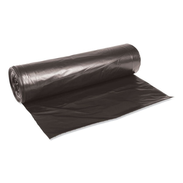 100-PACK OF Boardwalk Low-Density 45 Gallon Waste Can Liners - 0.6 Mil Black Bags for Heavy-Duty Waste Management (25 Bags/Roll, 4 Rolls/Carton)