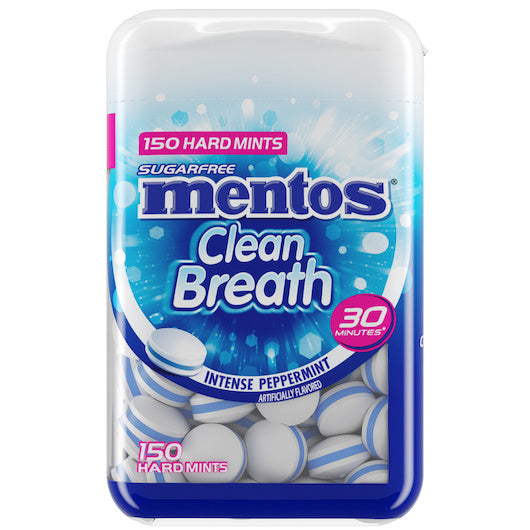 24-PACK OF Clean Breath Peppermint Mentos Candy, 6 - 4 - 150 Cnt