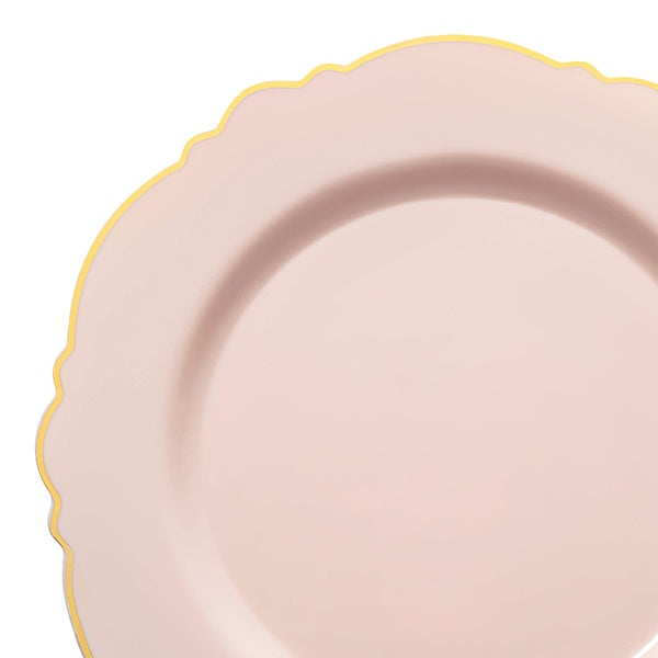 24-PACK OF Plate Salad 7.5" Pink Gold Rim