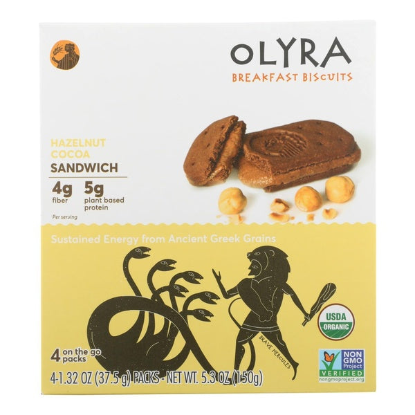 6-PACK OF Breakfast Bar Hazelnut Cocoa Olyra 5.3 oz