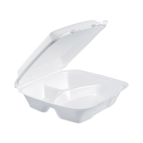 200-PACK OF CONTAINER FOAM WHITE INSULATED HINGED LID