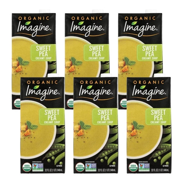 6-PACK OF Soup Creamy Sweet Pea Imagine 32 oz