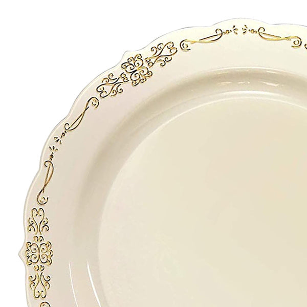 12-PACK OF Plate Dinner 10" Vintage Rim Plastic