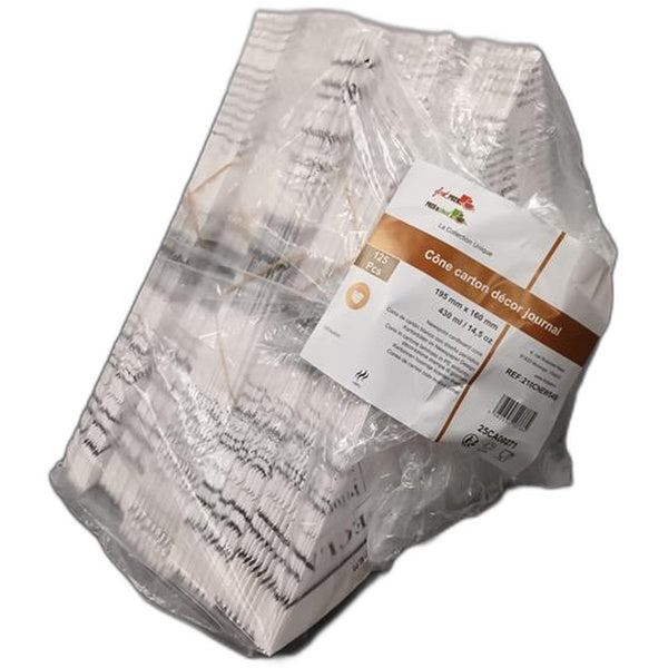 2-PACK OF CONE PAPER NEWSPRINTED