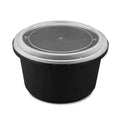 150-PACK OF Container Takeout Karat 150 sets 52 oz PP Tamper Resistant Injection Molded Microwaveable Black Food Container w/Clear lid