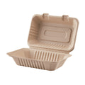 200-PACK OF Container Takeout Karat Earth 9''x6'' Molded Fiber Hinged Containers, PFAS Free, Natural - 200 pcs