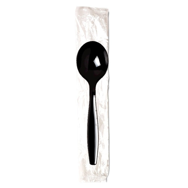 1000-PACK OF SPOON SOUP PLAS WRPD HVY BLK